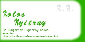 kolos nyitray business card